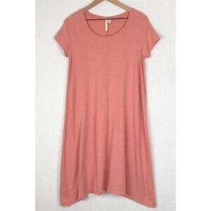 PURE‎ JILL J. Jill A-Line Midi Dress Sz S Salmon Pink Pima Cotton Knit Scoop S/S